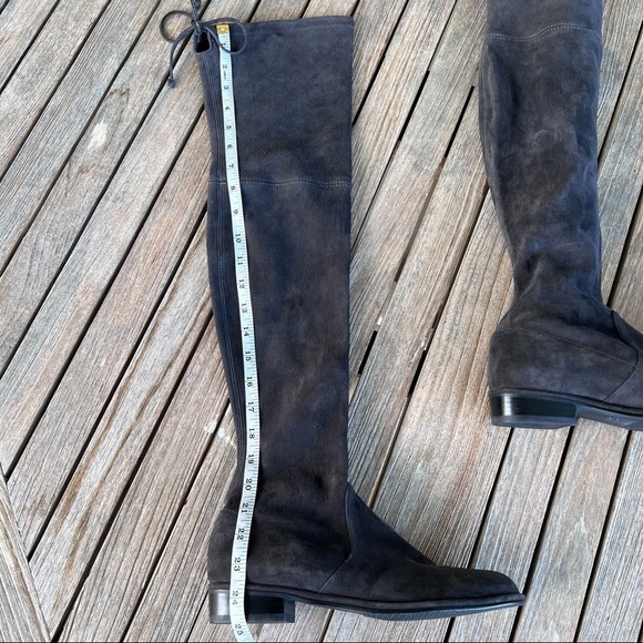 Stuart Weitzman Lowland Suede Over The Knee Boots Size 7.5M Gray Stretch Spain - Picture 11 of 16
